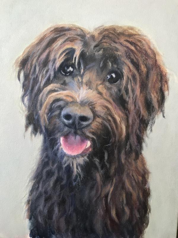 "Furry Companion" Acrylic on Canvas