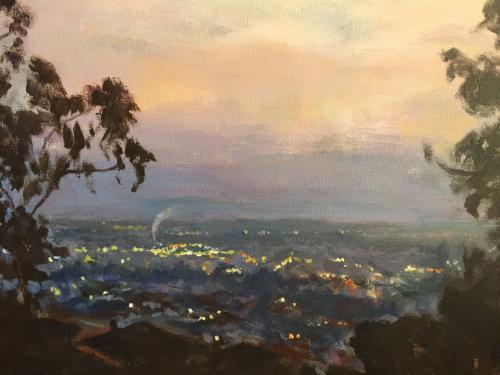 "Night over Fruitvale II" Acrylic on Canvas