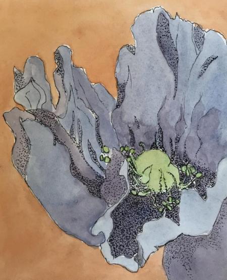 "Reverse Colors" ink and watercolor