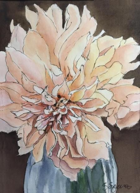 "Dalia Study #2" Ink and Watercolor